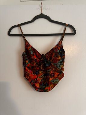 Colorful Floral Multi Color Crop Top